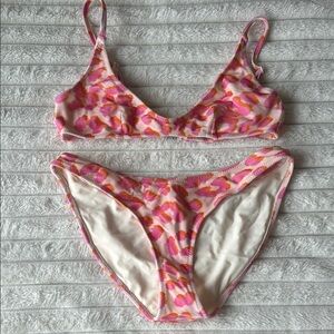 TRIANGL BRAND NEW Pink and Orange Patterned Bikini Set